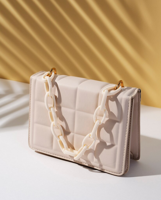 Mini Geo Embossed Flap Square Bag