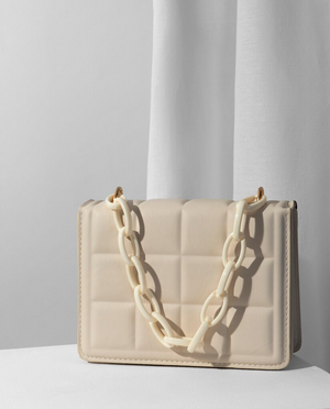 Mini Geo Embossed Flap Square Bag