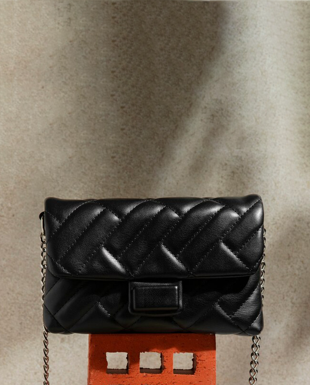 Quilted Chain Handle Crossbody Bag