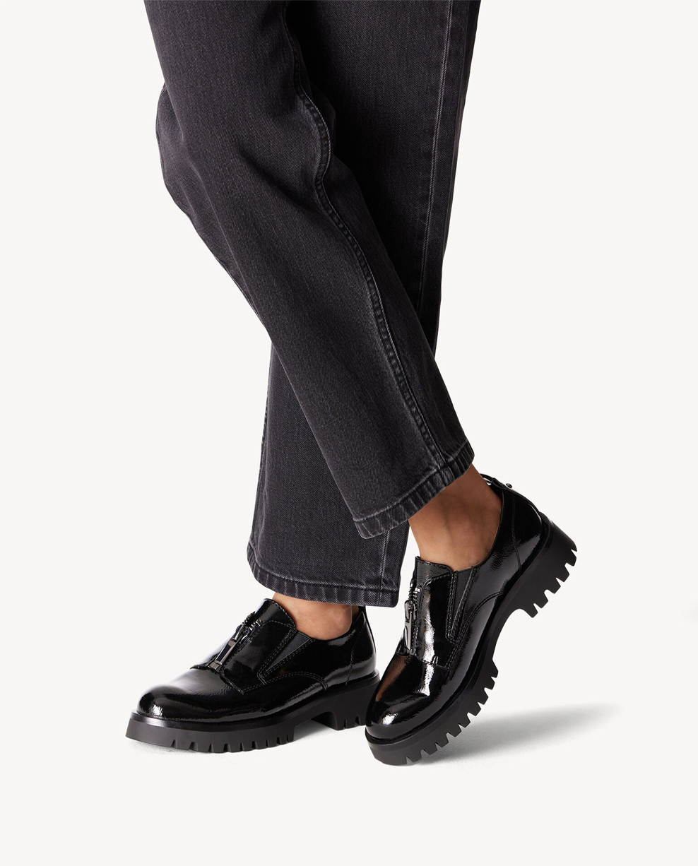 Lace-Up Oxfords Square Toe Flat Platform